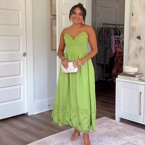 ASTR Kaidi Ramie Blend Green Sundress M